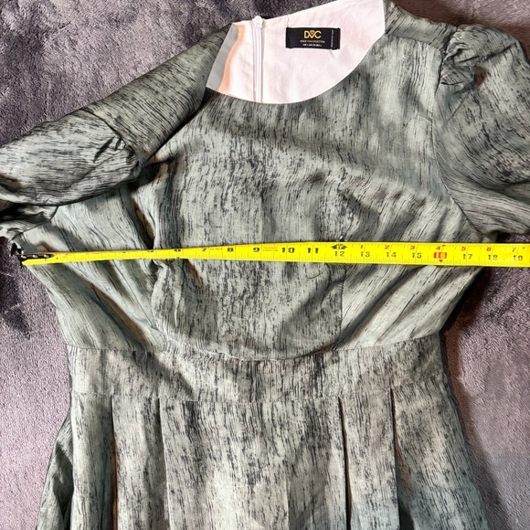 Dolce Viva Collection Sage Green Abstract Print Long Sleeve Midi Dress Size L - Picture 6 of 9